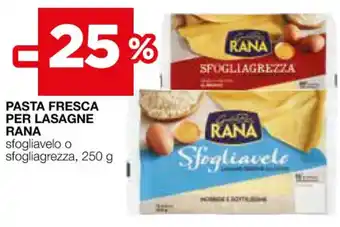 Coop PASTA FRESCA PER LASAGNE RANA sfogliavelo o sfogliagrezza, 250 g offerta