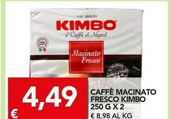 TuoDi Kimbo Caffè Macinato Fresco offerta