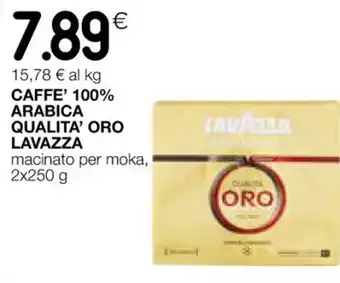 Coop CAFFE' 100% ARABICA QUALITA' ORO LAVAZZA 2x250 g offerta
