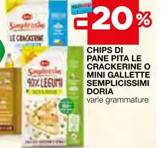 Coop CHIPS DI PANE PITA LE CRACKERINE O MINI GALLETTE SEMPLICISSIMI DORIA offerta