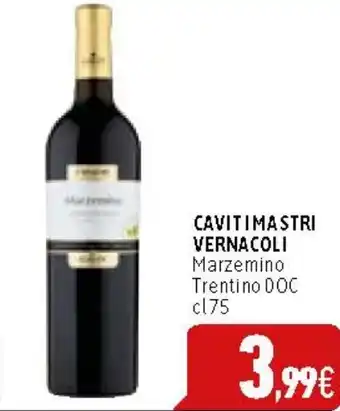 C+C Cash and Carry CAVITIMASTRI VERNACOLI Marzemino Trentino DOC cl75 offerta
