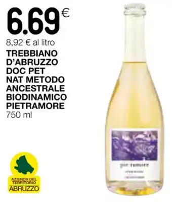 Coop TREBBIANO D'ABRUZZO DOC PET NAT METODO ANCESTRALE BIODINAMICO PIETRAMORE 750 ml offerta