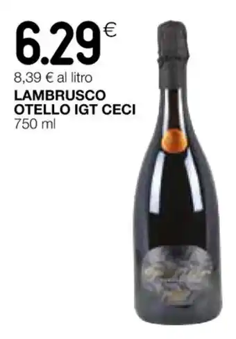 Coop LAMBRUSCO OTELLO IGT CECI 750 ml offerta