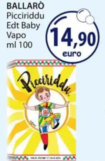 Acqua & Sapone BALLARO Picciriddu Edt Baby Vapo ml 100 offerta