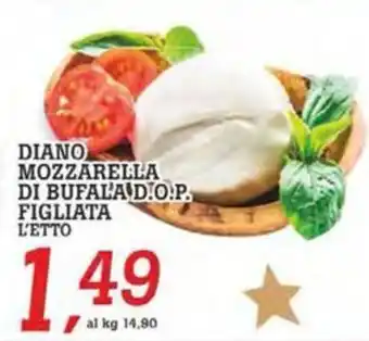 Coop Superstore DIANO MOZZARELLA DI BUFALA D.O.P. FIGLIATA L'ETTO offerta