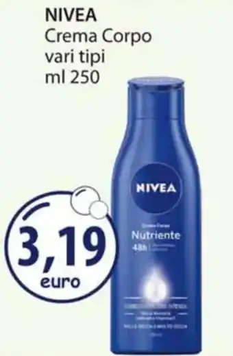 Acqua & Sapone NIVEA Crema Corpo vari tipi ml 250 offerta