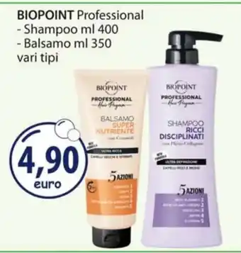 Acqua & Sapone BIOPOINT Professional - Shampoo ml 400 - Balsamo ml 350 vari tipi offerta