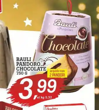 Coop Superstore BAULI PANDORO. CHOCOLATE 750 G offerta