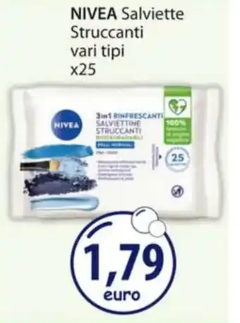Acqua & Sapone NIVEA Salviette Struccanti vari tipi x25 offerta