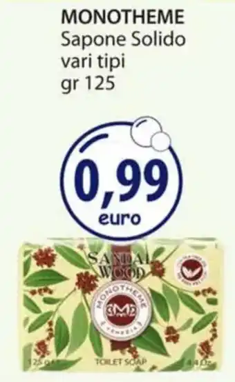 Acqua & Sapone MONOTHEME Sapone Solido vari tipi gr 125 offerta