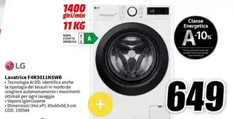 MediaWorld LG Lavatrice F4R3011NSWB offerta