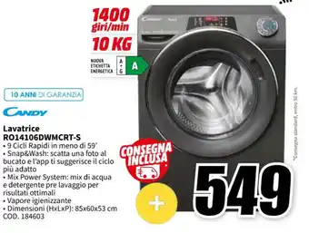 MediaWorld CANDY Lavatrice RO14106DWMCRT-S offerta