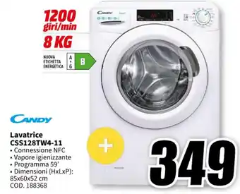 MediaWorld CANDY Lavatrice CSS128TW4-11 offerta