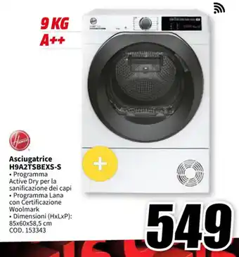 MediaWorld HOOVER Asciugatrice H9A2TSBEXS-S offerta