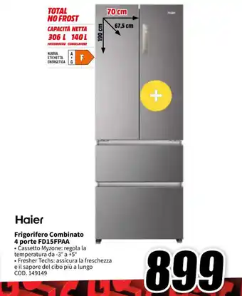 MediaWorld Haier Frigorifero Combinato 4 porte FD15FPAA offerta