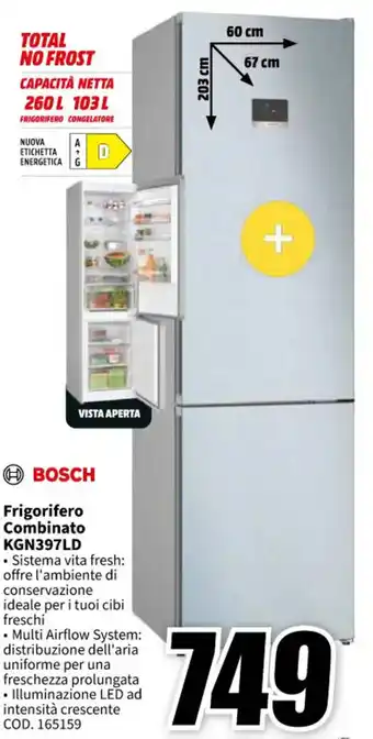 MediaWorld BOSCH Frigorifero Combinato KGN397LD offerta