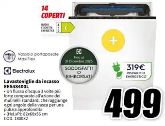 MediaWorld Electrolux Lavastoviglie da incasso EES48400L offerta
