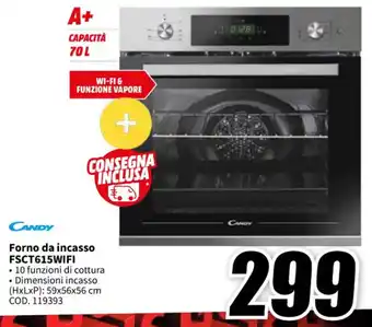 MediaWorld CANDY Forno da incasso FSCT615WIFI offerta