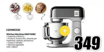 MediaWorld KENWOOD Kitchen Machine KMX760BC offerta