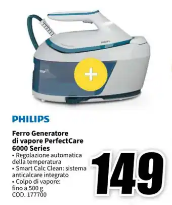 MediaWorld PHILIPS Ferro Generatore di vapore PerfectCare 6000 Series offerta