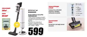 MediaWorld SAMSUNG Scopa elettrica senza filo VS20A95823W offerta
