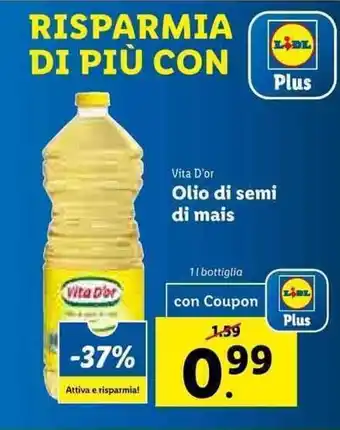 Lidl Vita D'or Olio di semi di mais 1l offerta