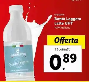 Lidl Granarolo Bontà Leggera Latte UHT 1l offerta