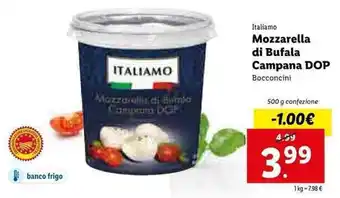 Lidl Italiano Mozzarella di Bufala Campana DOP 500g offerta