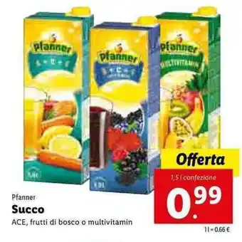 Lidl Pfanner Succo 1,5l offerta