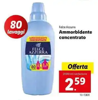 Lidl Felce Azzurra Ammorbidente concentrato 2000ml offerta