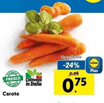Lidl Carote 1kg offerta