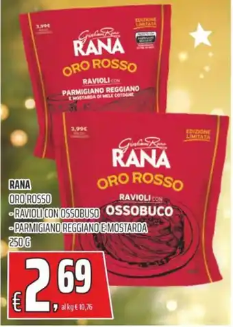 Coop Superstore RANA ORO ROSSO RAVIOLI CON OSSOBUSO OSSOBUCO -PARMIGIANO REGGIANO E MOSTARDA 250G offerta