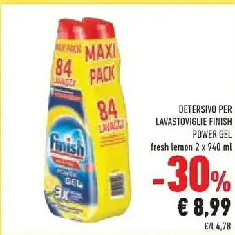 Conad Superstore Finish Detersivo Per Lavastoviglie Power Gel offerta