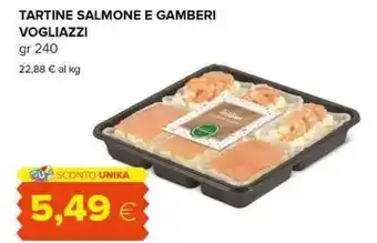 Oasi TARTINE SALMONE E GAMBERI VOGLIAZZI gr 240 offerta