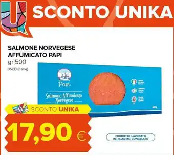 Oasi SALMONE NORVEGESE AFFUMICATO PAPI gr 500 offerta