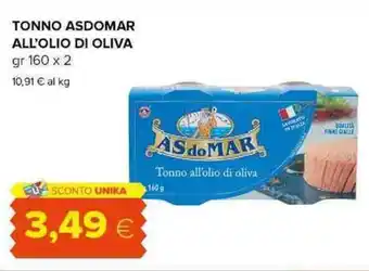 Oasi TONNO ASDOMAR ALL'OLIO DI OLIVA gr 160 x 2 offerta