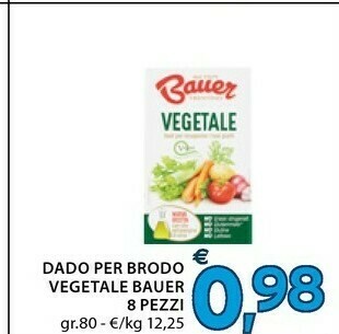 Mercatò Bauer Dado Per Brodo Vegetale offerta