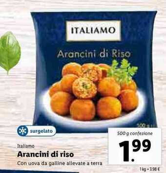 Lidl Italiamo Arancini di riso 500g offerta