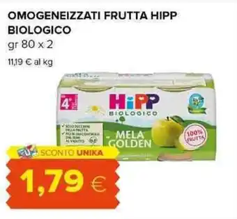 Oasi OMOGENEIZZATI FRUTTA HIPP BIOLOGICO gr 80 x 2 offerta