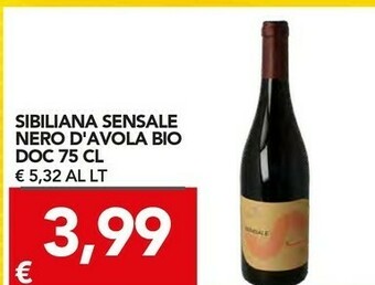 TuoDi Sibiliana Sensale Nero D'Avola Bio Doc offerta