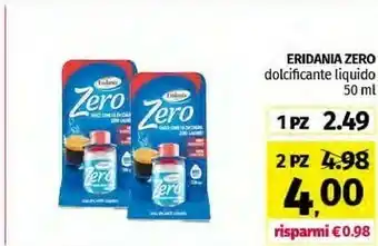 Pam Eridania Zero Dolcificante Liquido 50 G(ml) offerta