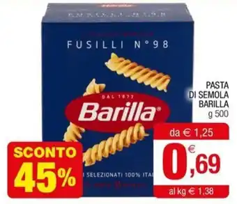 Gran mercato PASTA DI SEMOLA BARILLA g 500 offerta
