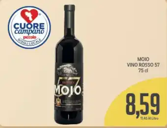 Supermercati Piccolo MOIO VINO ROSSO 57 75 cl offerta