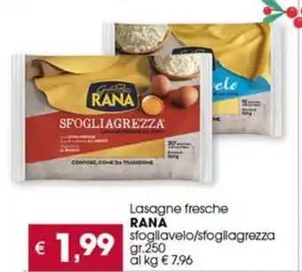 Despar Lasagne fresche RANA sfogllavelo/sfogllagrezza gr.250 offerta