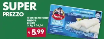 Despar Filetti di merluzzo FINDUS gr 360 offerta