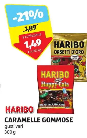 ALDI HARIBO CARAMELLE GOMMOSE gusti vari 300 g offerta
