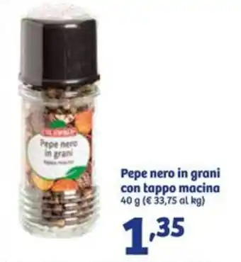 In'S Mercato Pepe nero in grani con tappo macina 40 g offerta