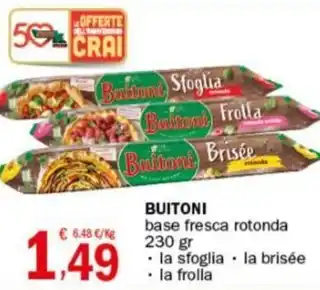 Crai BUITONI base fresca rotonda 230 gr offerta