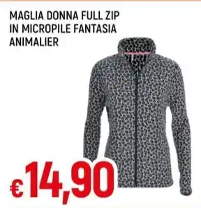 Famila MAGLIA DONNA FULL ZIP IN MICROPILE FANTASIA ANIMALIER offerta