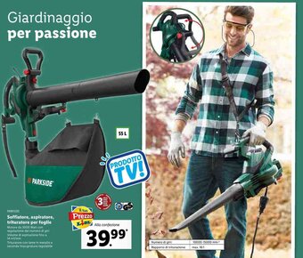 Lidl Parkside Soffiatore, aspiratore, trituratore per foglie offerta